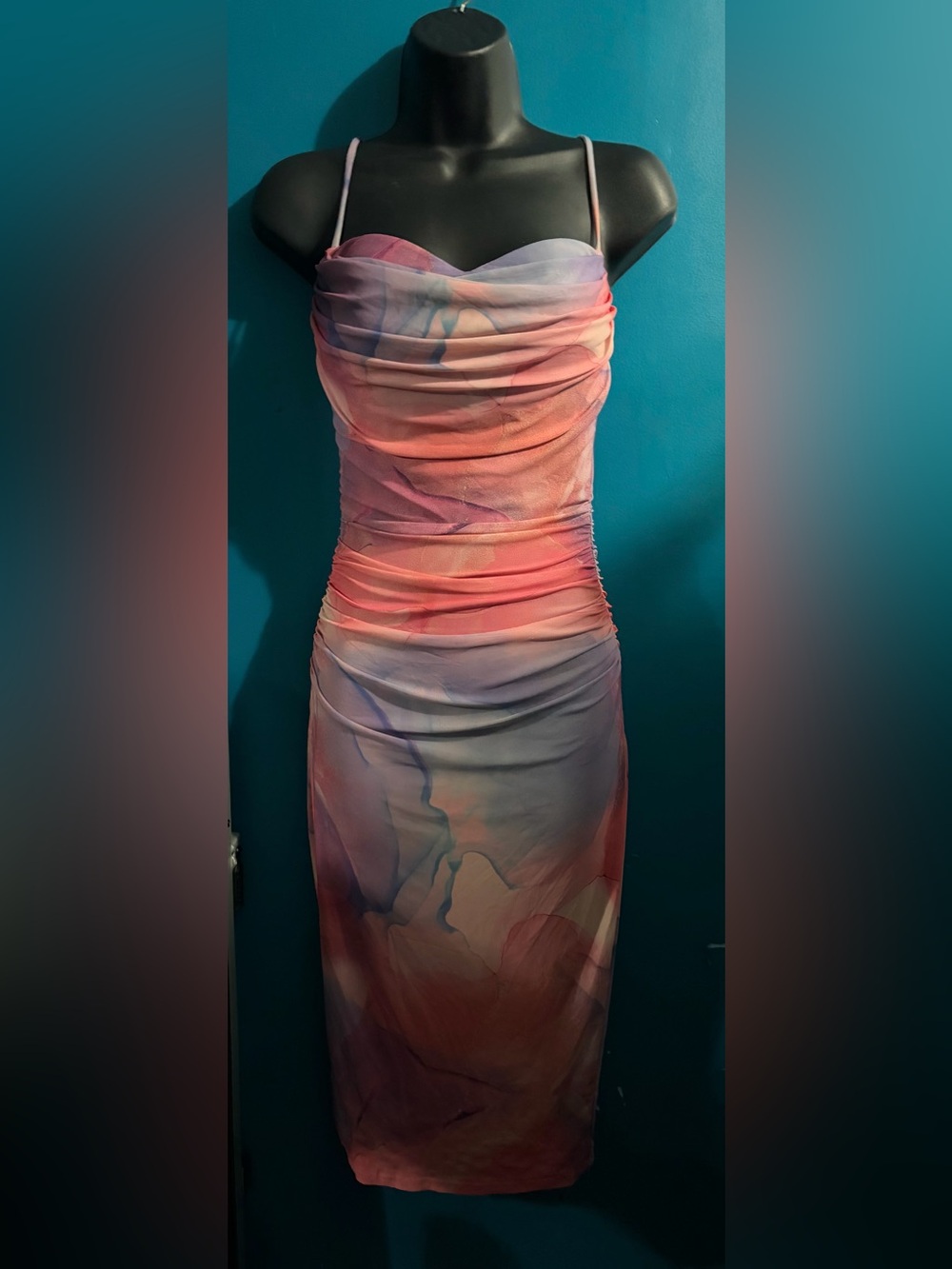 Fashion Nova Pink Mesh Midi Dress – Size Small